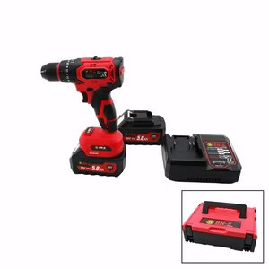 (BANCO-400) BN-5 F-136 (KÖMÜRSÜZ) (DARBELİ) (KIRMIZI& MAVİ& SARI) (ŞARJLI & YEDEK BATARYA &3 6V 5.0Ah) MATKAP SETİ ÇANTALI*5