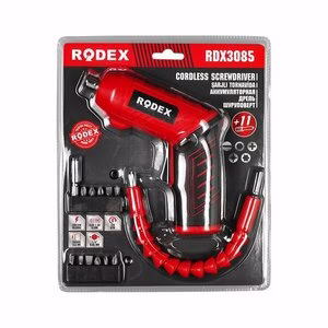 RODEX RDX-3085 ( 2IN1 KULLANIM=DÜZ & TABANCA) (ŞARJLI) TORNAVİDA (11PCS UÇ) (ULAŞILMASI ZOR ALANLAR APARATI)*20