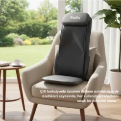 ROBX S208 Titreşimli Isıtmalı Sırt Bel Yoğurmalı Masaj Koltuğu Yastıklı
