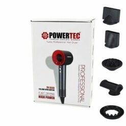 POWERTEC TR-3333 PLAZMA SAÇ KURUTMA & FÖN MAKİNESİ TURBO PROF. ( 5PCS UÇ & 3 KADEME SICAKLIK & HASSASİYET HIZLI KURUTMA )