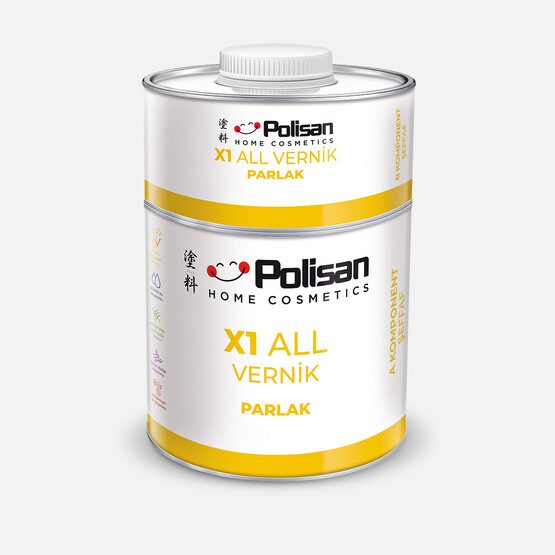 Polisan X1 ALL Vernik Parlak Şeffaf 0,60L