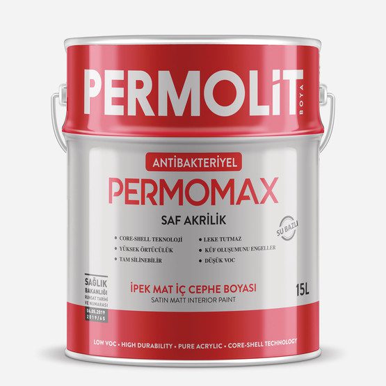 Permolit 15 Litre Permomax Antibakteriyel İpek Mat İç Cephe Boyası