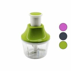 MUGİSS M-2 (BASMALI) DİNAMİK MANUEL EL RONDOSU DOĞRAYICI (ŞEFFAF MİKA KRİSTAL HAZNE 700ML & RENKLİ KAPAK)