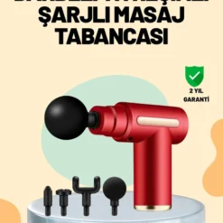 Mey İthalat® Kas Gevşetici Masaj Tabancası 4 Başlık Ayarlanabilir Hız