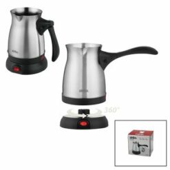 SİNBO SCM-2991 (ÇELİK) ELEKTRİKLİ CEZVE (TÜRK KAHVE MAKİNESİ & 6FİNCAN=500ML) (360° KABLOSUZ KULLANIM) (KATLANIR KULP) (600W)