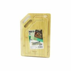 İBİCO İ22-198 ( 2PCS SET ) ( KESİK KENARLI & KANALLI & OVAL KULPLU ) ( AHŞAP BAMBU ) KESİM PANOSU & KESME TAHTASI (18X28X1CM--22X32X1CM)