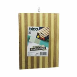 İBİCO İ22-191 ( 26X36CM X 1.2CM ) ( BEYAZ ÇİZGİLİ ) ( AHŞAP BAMBU ) KESİM PANOSU & KESME TAHTASI ( METAL KULPLU )