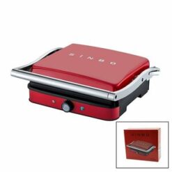 SİNBO SSM-2571 ( KIRMIZI ) IZGARA VE TOST MAKİNESİ ( AYARLANABİLİR ISI ) ( 180° AÇILABİLİR ÜST GÖVDE )