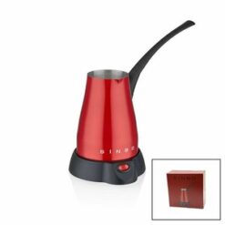 SİNBO SCM-2960 ( KIRMIZI ) ELEKTİRKLİ CEZVE ( TÜRK KAHVE MAKİNESİ ) ( 5 FİNCAN & 400ML HAZNE ) ( PASLANMAZ ÇELİK ) ( 360° DÖNEBİLME )