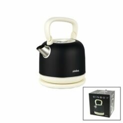 SİNBO SK-8035 RETRO ( SİYAH ) (NOSTALJİ DEMLİK MODEL) (ÇELİK) KETTLE SU ISITICI (2.2LT) (1800W) ( GİZLİ RESİZTANS )