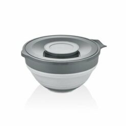 QLUX L-00960-2 ( 2İN1 ) ( KATLANABİLİR ) ( KAPAKLI ) MİKSER KABI ( SİLİKON & PLASTİK ) ( GRİ ) ( 3250ML )