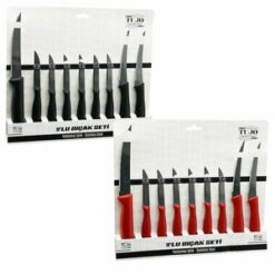 TUJO KNIVES-6699 ( 9PCS ) TIRTIRLI BIÇAK SETİ ( 1AD (24CM) EKMEK ) ( 2AD (10CM) SEBZE ) ( 6AD (6.5CM) MEYVE )