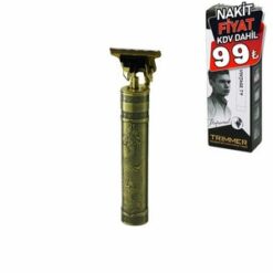 VINTAGE T9 ( T BIÇAK ) ( BASKILI PLASTİK GÖVDE ) ( ENSE ÇİZİM & SAÇ SAKAL KESME ) TRAŞ MAKİNESİ ( USB ŞARJLI )