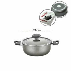 PAPİLLA FRED ( CASSEROLE ) ( 22 CM ) ( DERİN ) ( GRANİT TENCERE ) ( CAM KAPAK ) ( GRİ KIRÇILLI ) ( BRKT-712241 )