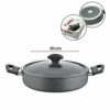 PAPİLLA FRED ( FLAT CASSEROLE ) ( 30 CM ) ( BASIK & KARNIYARIK & KISA ) ( GRANİT TENCERE ) ( CAM KAPAK ) ( GRİ KIRÇILLI ) ( BRKT-706127)*6=K