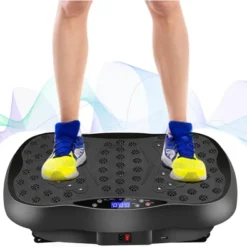 Coverzone Ayak Masaj Bluetooth Hoparlörlü Titreşim Plakası Makinesi, Farklı Hız Seviyeli Yük 550 Siyah