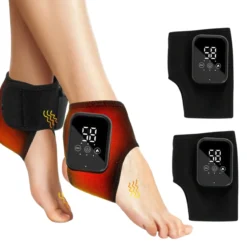 Auhma Amg36 LCD Ekranlı Çiftli Ayak Bileği Isıtıcı ve Masaj Cihazı - 2000 mAh -2 Adet-