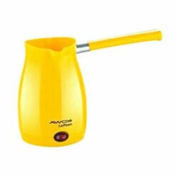 AWOX CAFFEEN ( SARI ) ELEKTRİKLİ CEZVE ( TÜRK KAHVESİ ) MAKİNESİ ( PLASTİK ) ( ÇİFT AĞIZ ) ( 0.4LT & 5 FİNCAN ) ( 1000W )