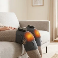 Mey İthalat® Kablosuz Isıtmalı Diz Omuz Masaj Titreşimli Eklem Masaj Bandı 2Li Set