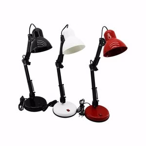 KRT NO-1159 ( METAL AKROBAT AYAKLI ) ELEKTRİKLİ MASA LAMBASI ( RENKLİ PLASTİK TABLA & KAFA )*12