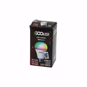 GOOLED NO-L12 GOO-34306 ( 12W ) ( KUMANDALI ) (RGB=RENKLİ) LED AMPUL (E27) (5450 LUMEN) (6500K) (15.000 SAAT ÖMÜR)*100
