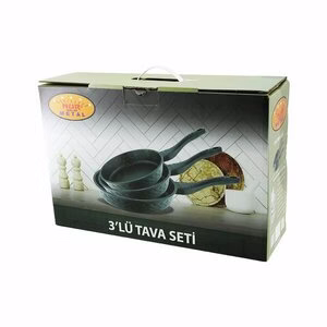 NUR IŞIKLAR METAL ( 3PCS ) DÖKÜM TAVA SETİ ( 20-24-28CM )*1